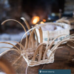 A basket in process of being woven.