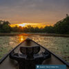 Point of view from a kayak in the water at sunset at Cacapon Resort State Park.