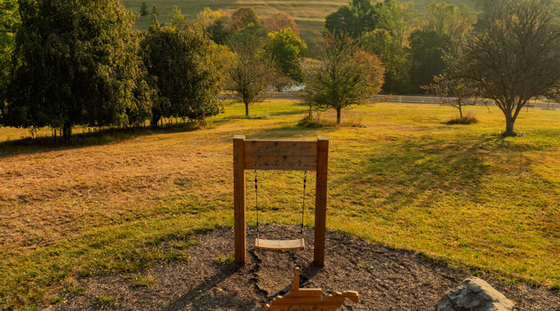An Almost Heaven swing at Oglebay Park Resort.
